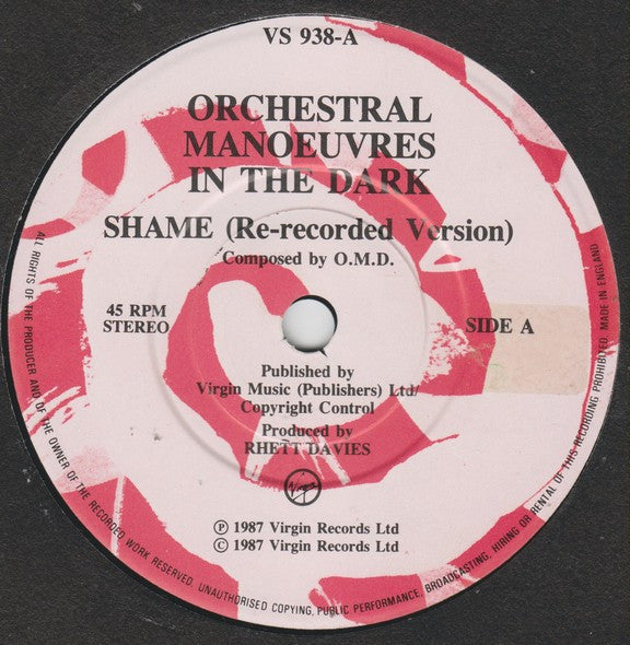 Orchestral Manoeuvres In The Dark : Shame (7", Single)