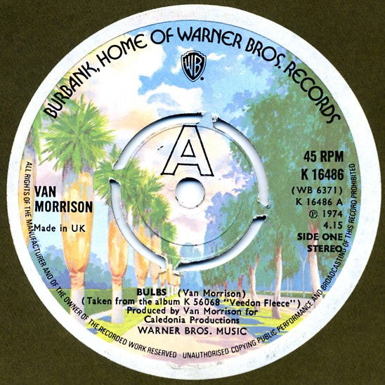 Van Morrison : Bulbs (7", Single, 4 P)
