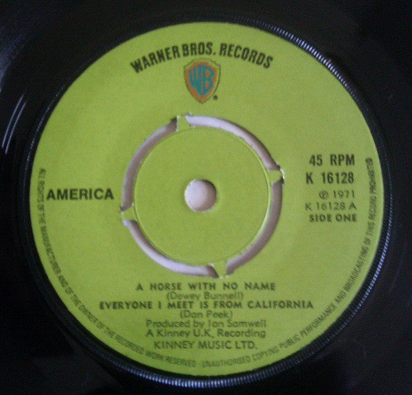 America (2) : A Horse With No Name (7", Pus)