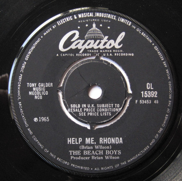 The Beach Boys : Help Me, Rhonda / Kiss Me, Baby (7", Single, Mono)