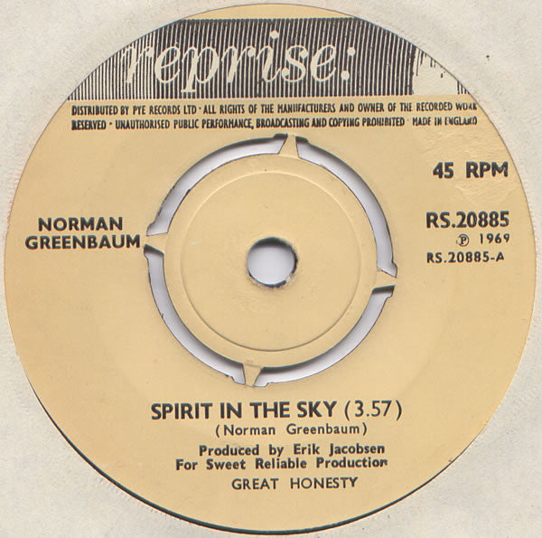Norman Greenbaum : Spirit In The Sky (7", Kno)