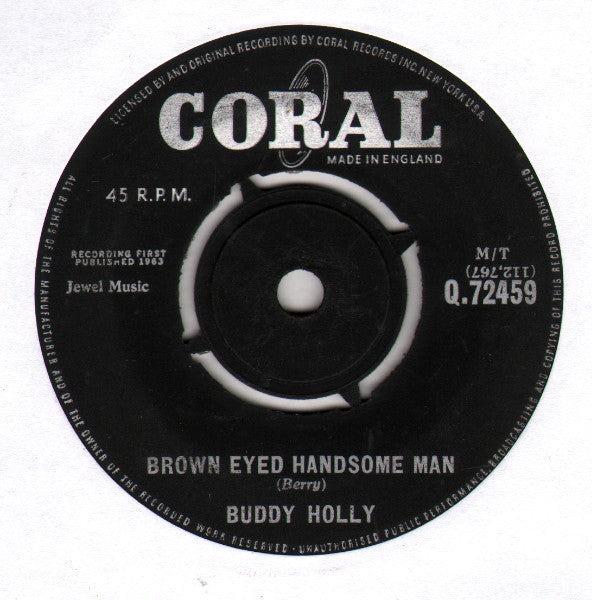 Buddy Holly : Brown Eyed Handsome Man (7", Single)