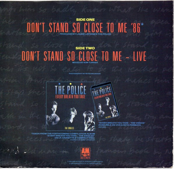 The Police : Don't Stand So Close To Me '86 (7", Single, Pap)