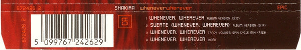 Shakira : Whenever Wherever (CD, Single, Enh)
