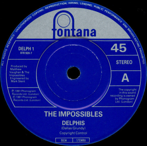 The Impossibles : Delphis (7", Single)