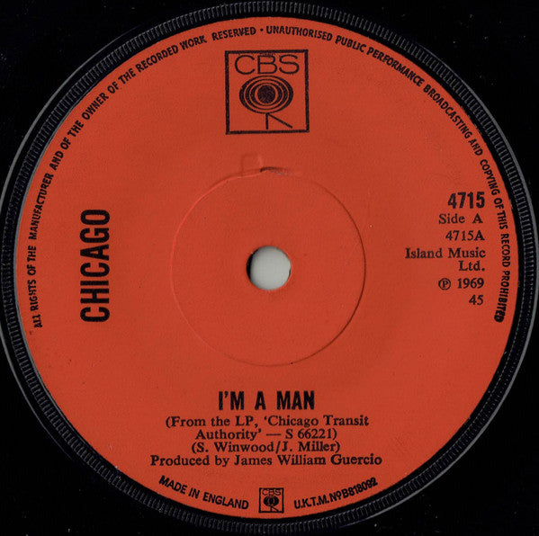 Chicago (2) : I'm A Man (7", Single, Sol)