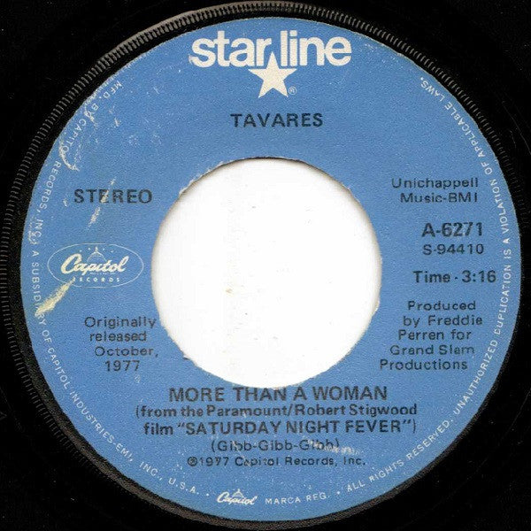 Tavares : More Than A Woman / Whodunit (7", Single, RE)
