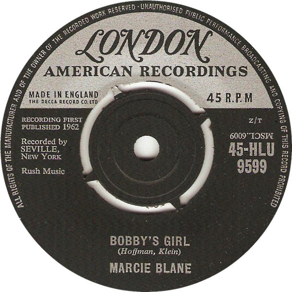 Marcie Blane : Bobby's Girl (7", Single, Z/T)