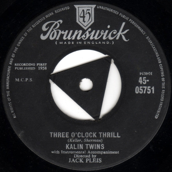Kalin Twins : When / Three O'Clock Thrill (7", Single, Tri)