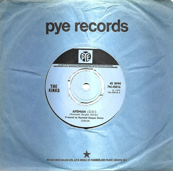 The Kinks : Apeman (7", Single, Pus)