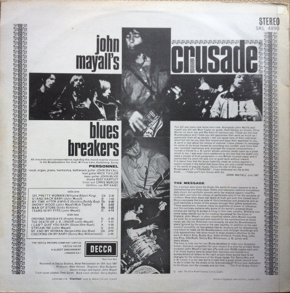 John Mayall & The Bluesbreakers : Crusade (LP, Album)