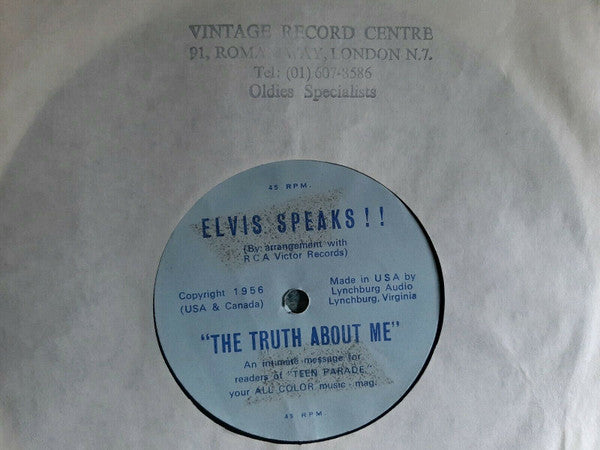 Elvis Presley : Elvis Speaks! (7", S/Sided, Fle)