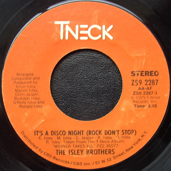 The Isley Brothers : It's A Disco Night (Rock Don't Stop) (7")