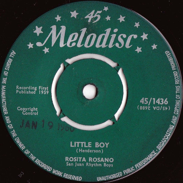 Rosita Rosano, San Juan Rhythm Boys : Little Boy / Queer Things (7", 4 P)