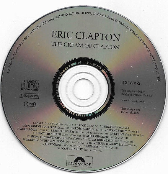 Eric Clapton : The Cream Of Clapton (CD, Comp)