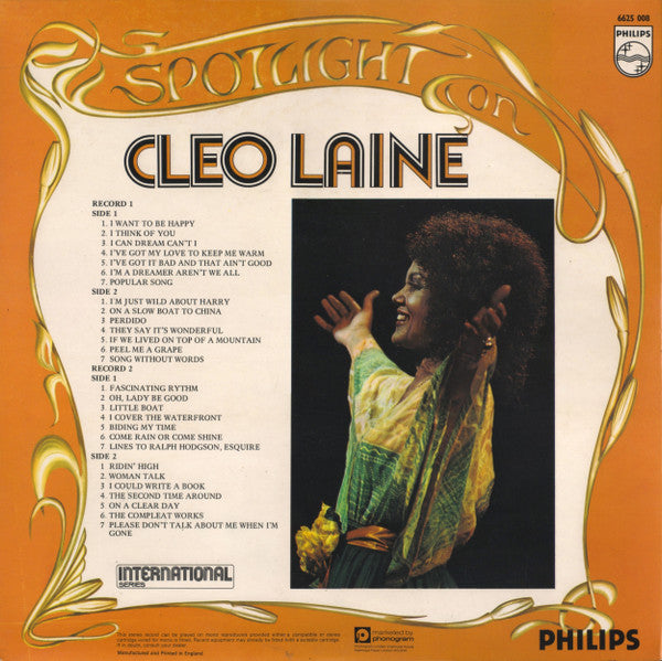 Cleo Laine : Spotlight On Cleo Laine (2xLP, Comp)