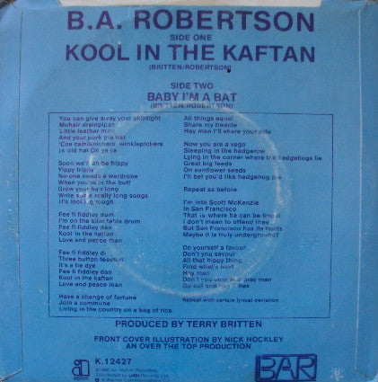 B. A. Robertson : Kool In The Kaftan (7", Single)