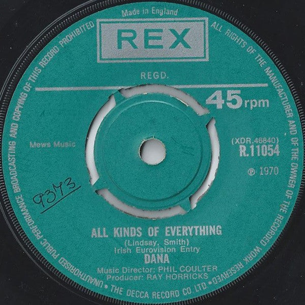 Dana (9) : All Kinds Of Everything (7", Single)