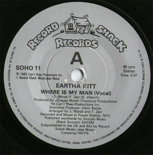 Eartha Kitt : Where Is My Man (7", Single)