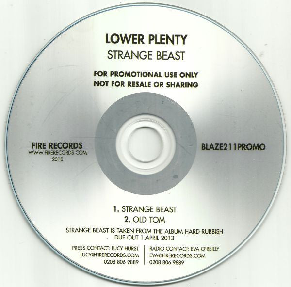 Lower Plenty : Strange Beast (CDr, Single, Promo)
