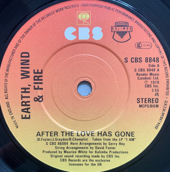 Earth, Wind & Fire : After The Love Has Gone (7")