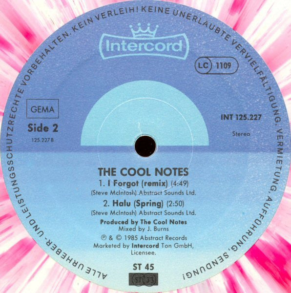 The Cool Notes : Spend The Night (12", Maxi, Pin)
