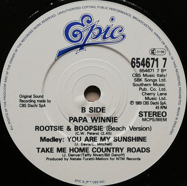 Papa Winnie : Rootsie & Boopsie (7", Single)