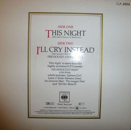 Billy Joel : This Night (7", Single, Gat)