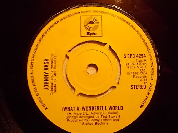 Johnny Nash : (What A) Wonderful World / Ooh Baby You've Been Good To Me (7", Single, Kno)