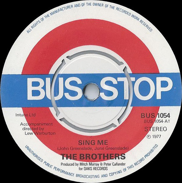 The Brothers (10) : Sing Me (7", Single, Kno)