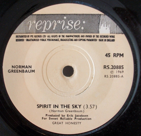 Norman Greenbaum : Spirit In The Sky (7", Sol)