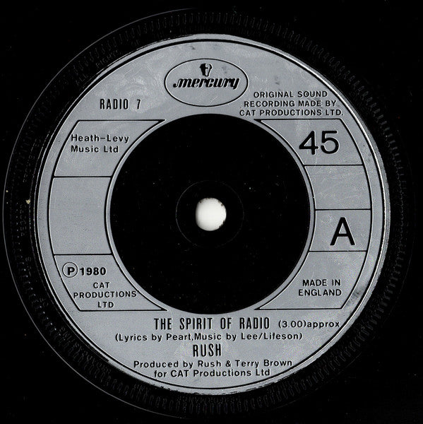 Rush : The Spirit Of Radio (7", Single)