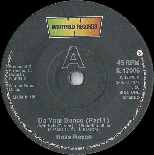 Rose Royce : Do Your Dance (7", Single, Sol)