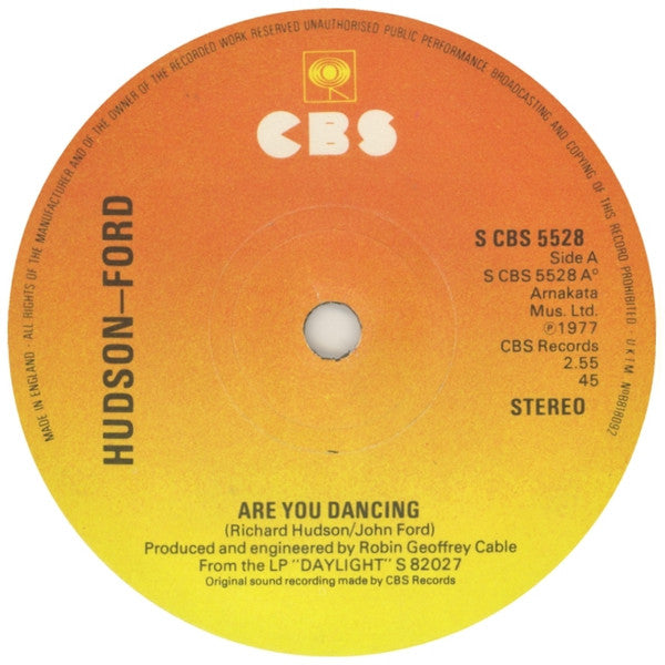 Hudson-Ford : Are You Dancing (7", Single, Sol)