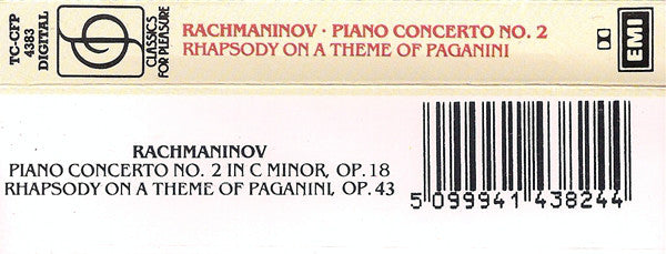 Sergei Vasilyevich Rachmaninoff - Martino Tirimo, Philharmonia Orchestra, Yoel Levi : Piano Concerto No. 2, Rhapsody On A Theme Of Paganini (Cass, RE)