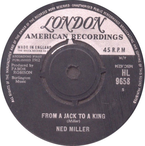 Ned Miller : From A Jack To A King (7", Single)