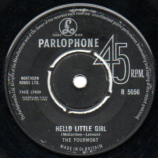 The Fourmost : Hello Little Girl (7", Single)