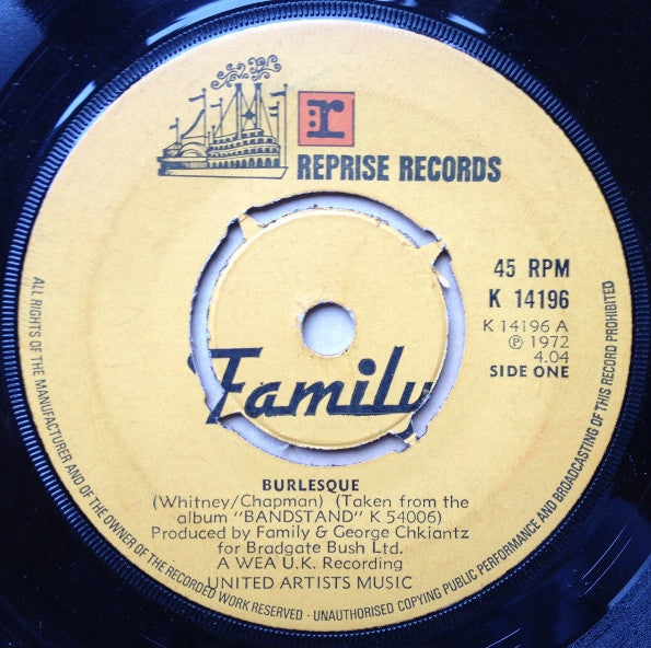 Family (6) : Burlesque  (7", Single, Pus)
