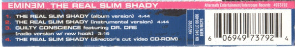 Eminem : The Real Slim Shady (CD, Single, Enh)