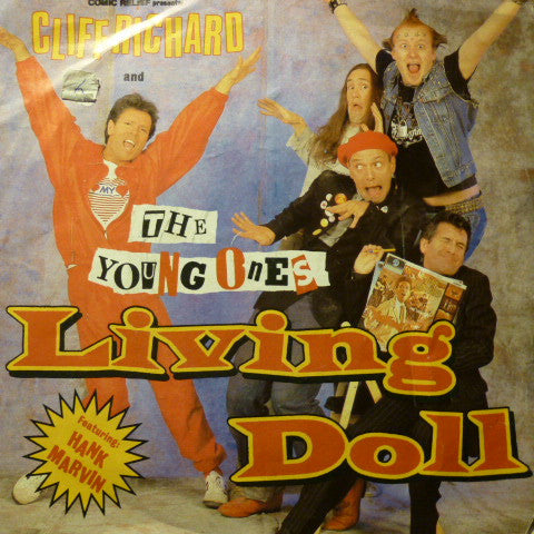 Comic Relief Presents Cliff Richard And The Young Ones Featuring Hank Marvin : Living Doll (7", Single, Sil)