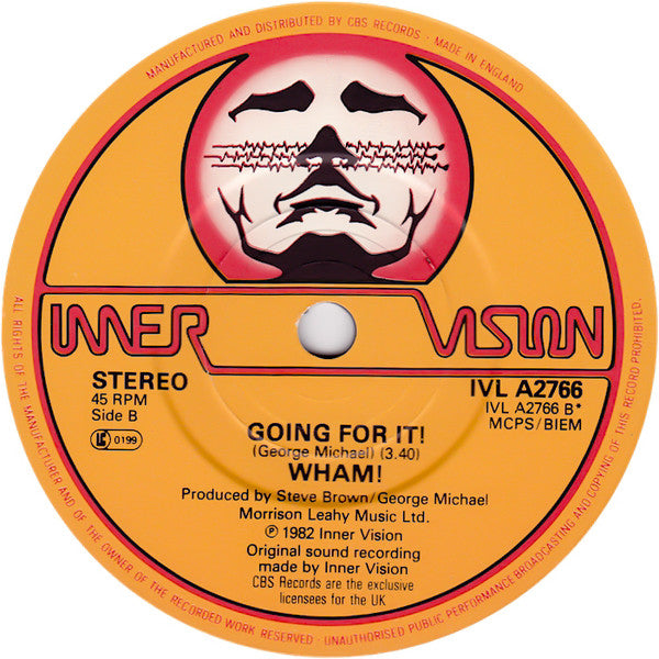 Wham! : Young Guns (Go For It) (7", Single, Ora)