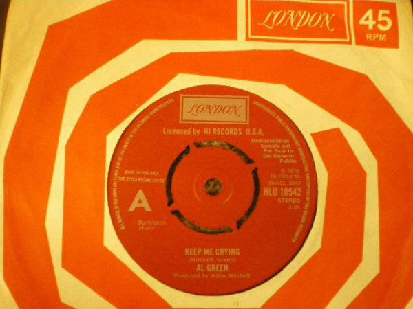 Al Green : Keep Me  Crying / There Is Love (7", Promo)