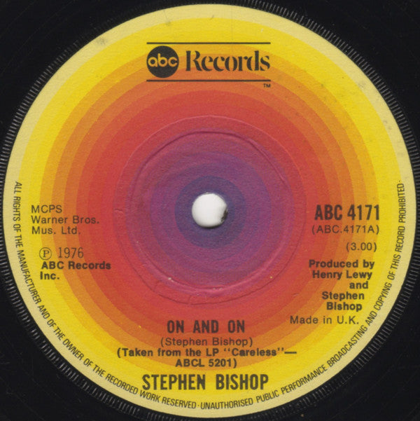 Stephen Bishop : On And On (7", Single)