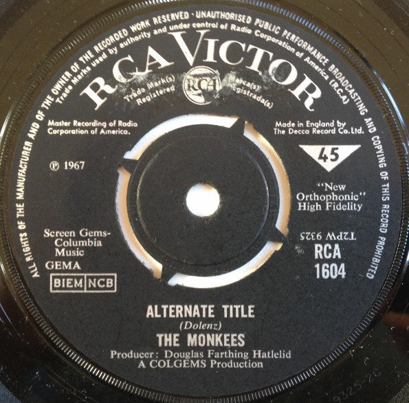 The Monkees : Alternate Title (7", Single)