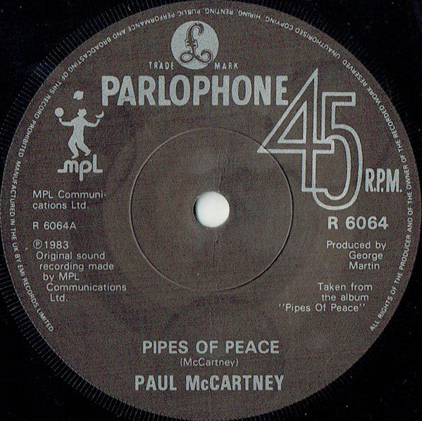 Paul McCartney : Pipes Of Peace (7", Single, Sol)