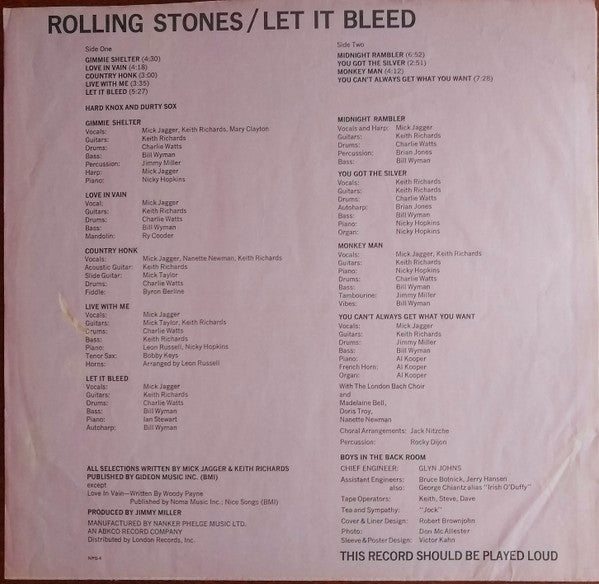 The Rolling Stones : Let It Bleed (LP, Album, Wad)