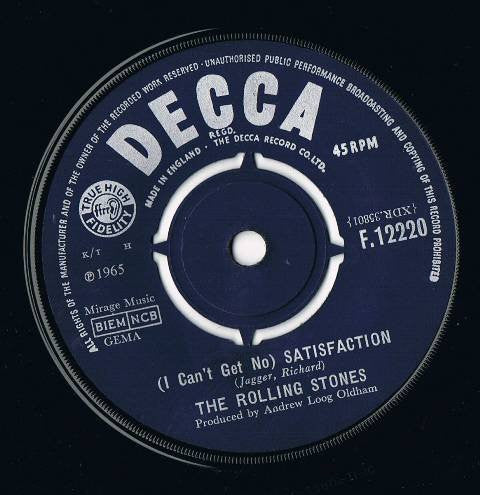 The Rolling Stones : (I Can't Get No) Satisfaction (7", Single)