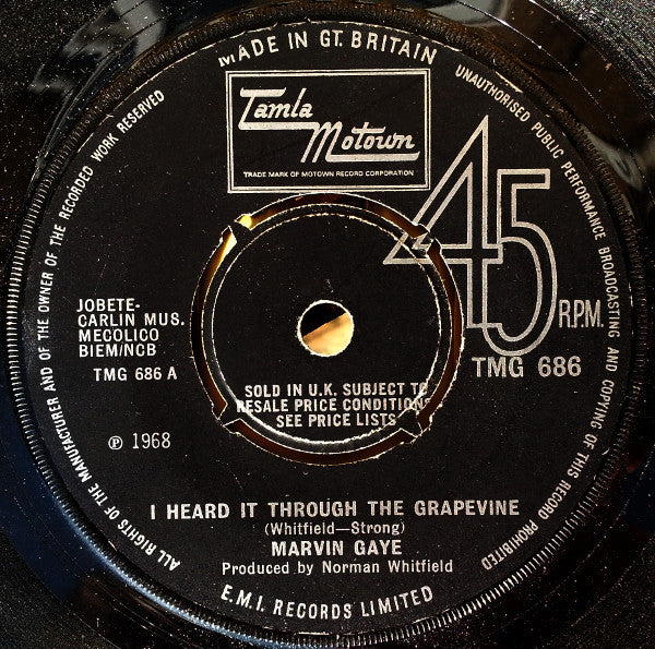 Marvin Gaye : I Heard It Through The Grapevine / Need Somebody (7", Single, 4-P)