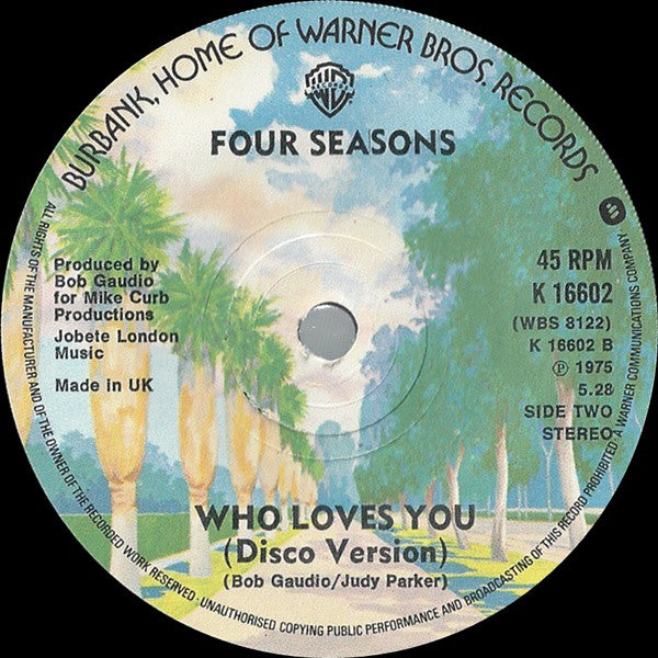 The Four Seasons : Who Loves You (7", Single, Sol)