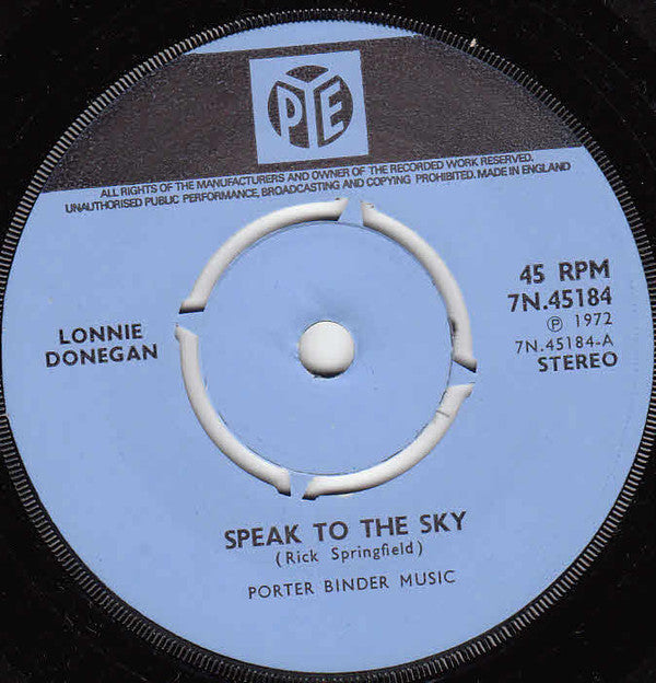 Lonnie Donegan : Speak To The Sky (7")